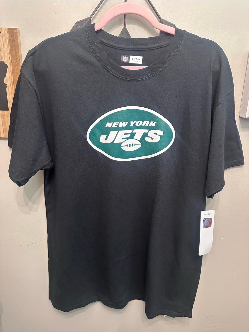 NFL New York Jets Black Tee with Green Logo